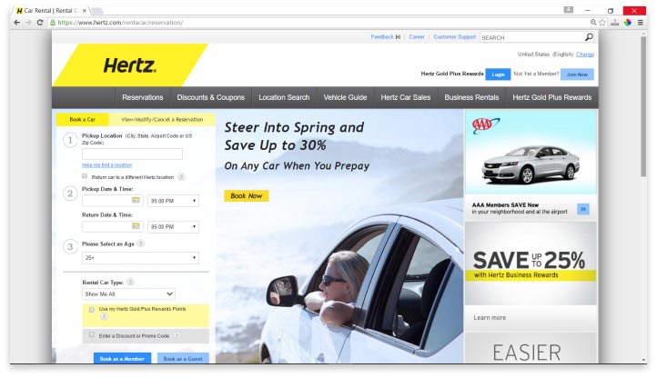 Hertz Website