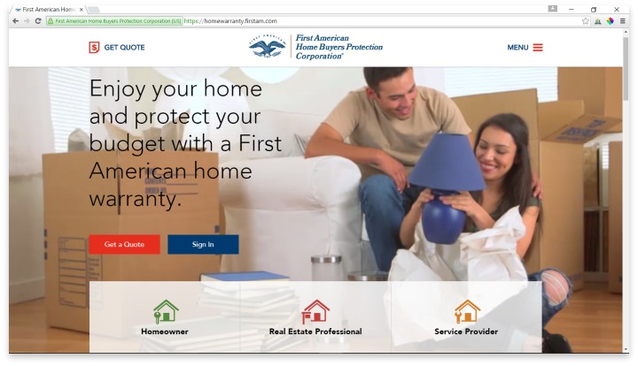 First American Home Buyers Protection Website
