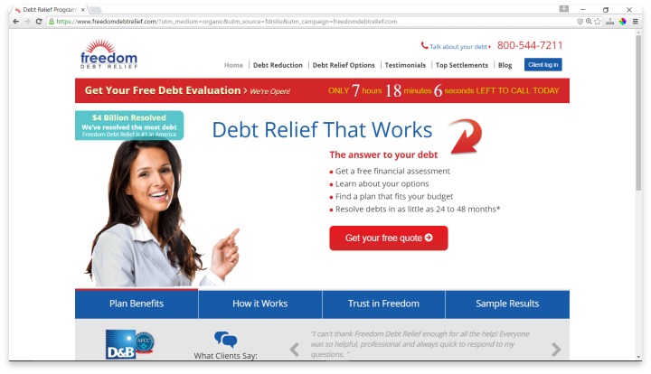 Freedom Debt Relief Website