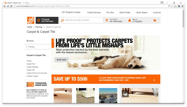 Home Depot Carpet Website