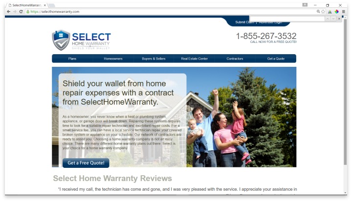 Select Home Warranty Website