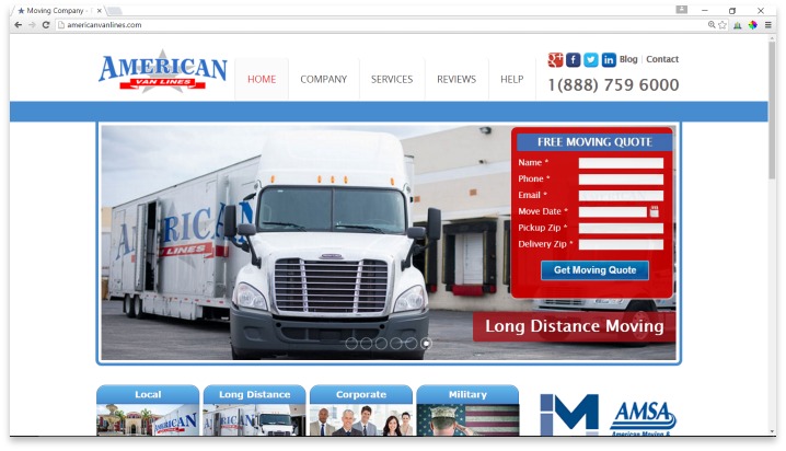 American Van Lines Website